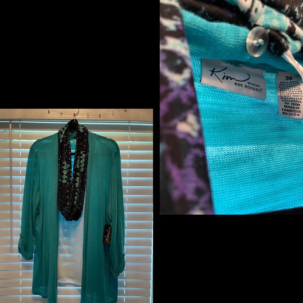 Woman’s shirt with attached scarf